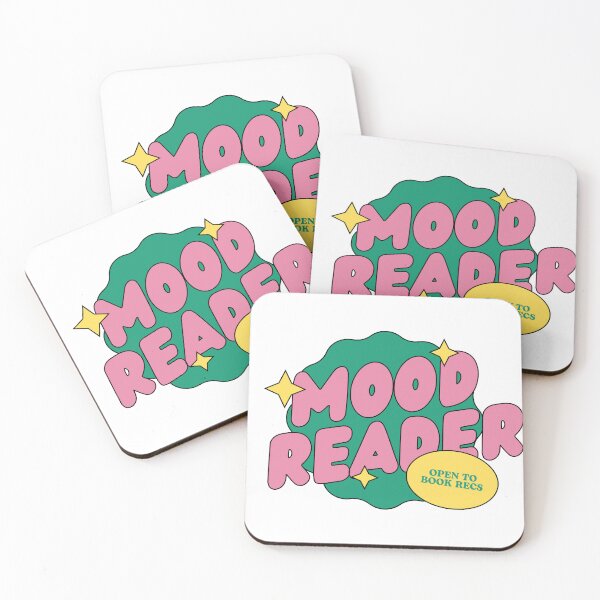 Item preview, mood reader | open to book recs green and pink  designed and sold by catdiasart.