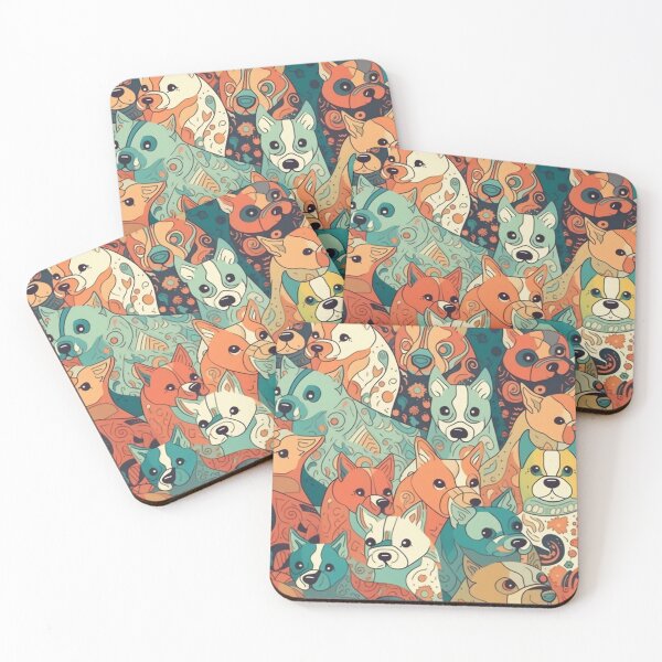 Item preview, Abstract Dogs Pattern designed and sold by MoodMedley.
