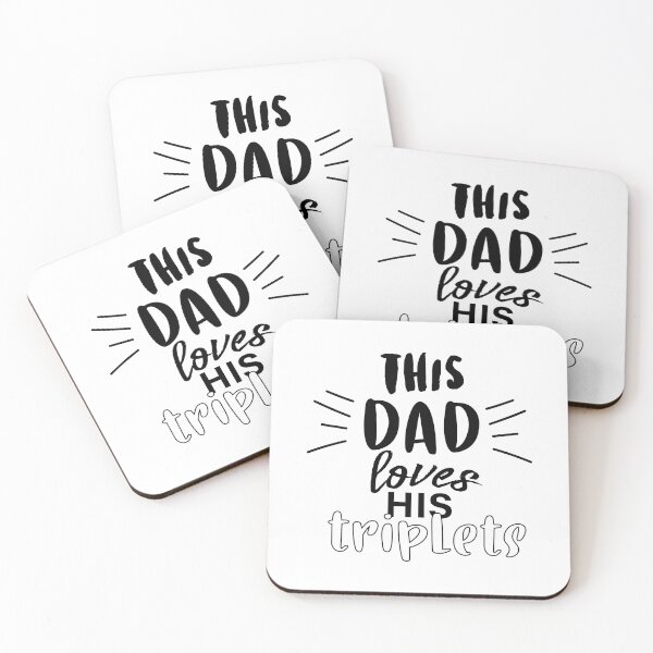 Item preview, This dad very loves his triplets for a great father's day present gift  designed and sold by Karisdesignss.