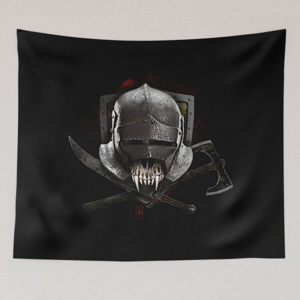 Item preview, Medieval mercenary skull designed and sold by Heretic Graphics.