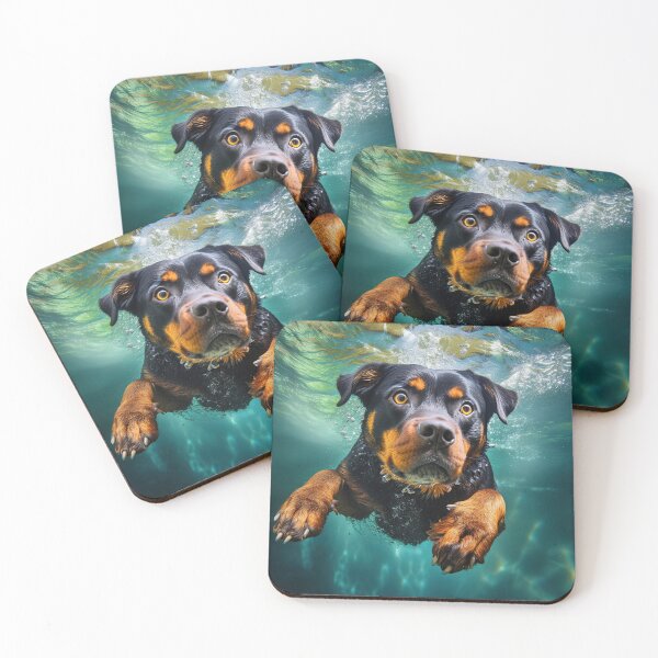 Item preview, rottweiler nadando bajo el agua designed and sold by ebrawne.
