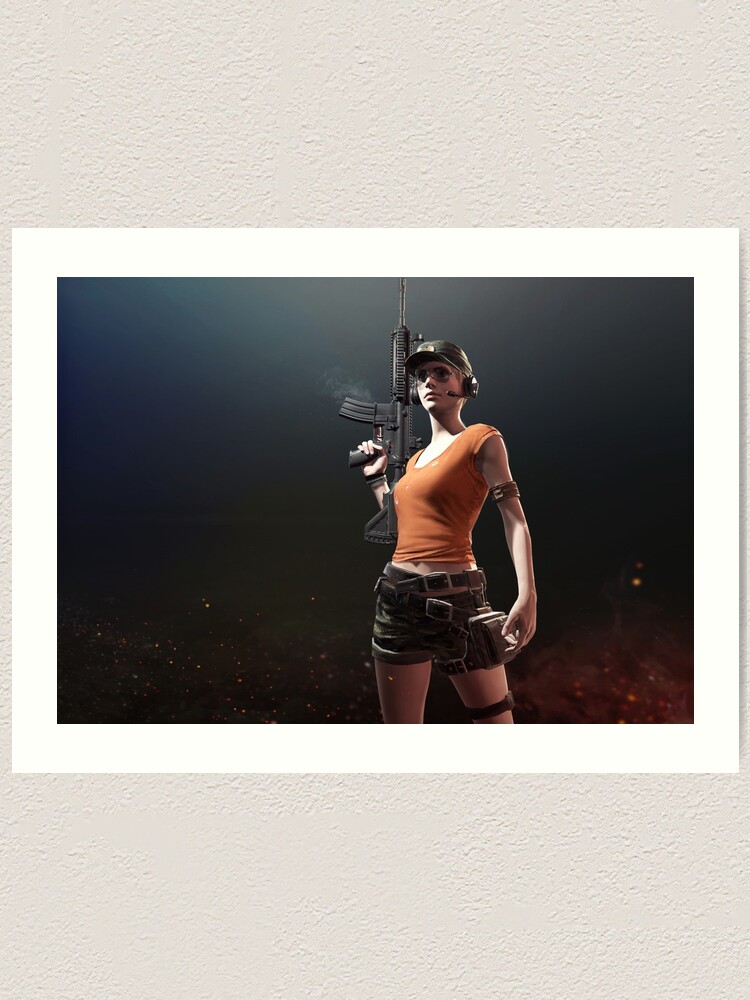 Playerunknowns Battlegrounds Pubg Shorts Girl Art Print