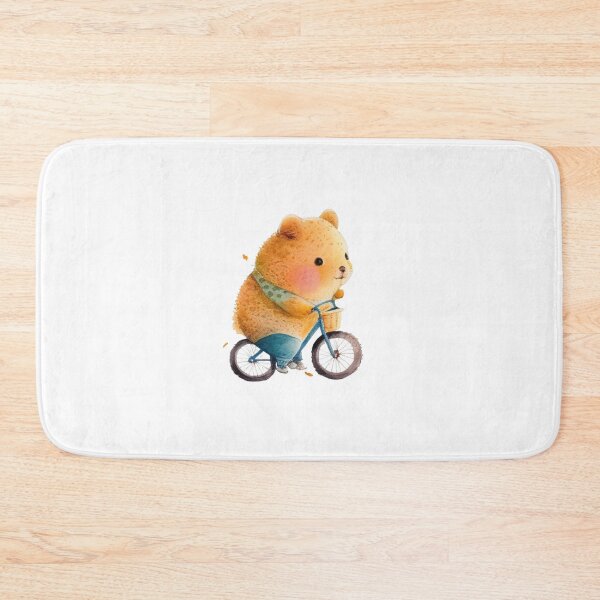 Item preview, Adorable knitted kawaii baby quokka on a bike, art for children designed and sold by MCreativeStore.