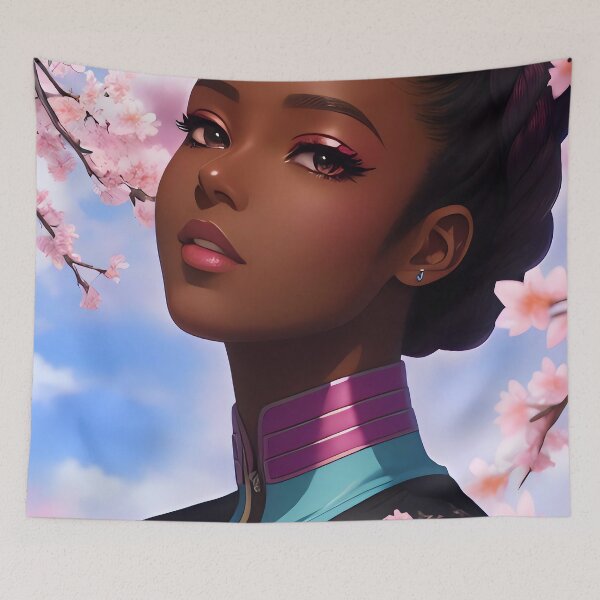 Item preview, Cherry Blossom Gworl 2 | Black Anime Girl designed and sold by blackanimemecca.