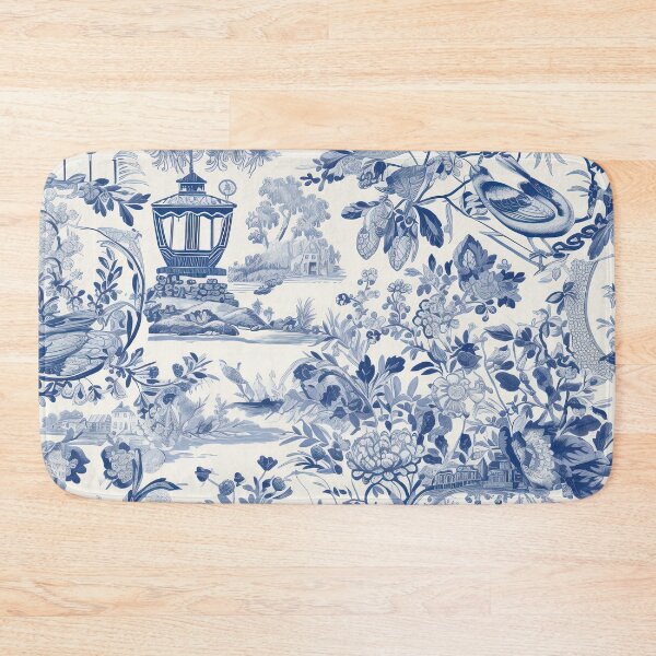Item preview, Toile De Jouy Traditional Blue and White Pattern Seamless designed and sold by LividPhoto.