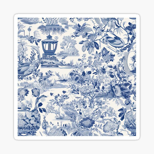 Item preview, Toile De Jouy Traditional Blue and White Pattern Seamless designed and sold by LividPhoto.