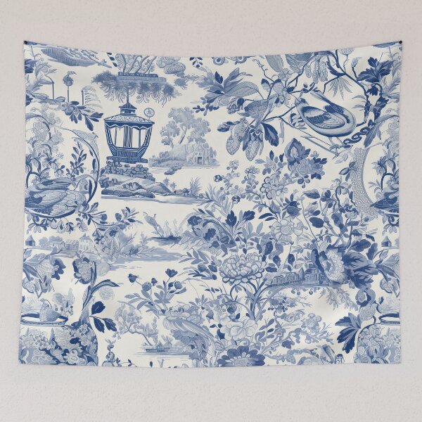 Item preview, Toile De Jouy Traditional Blue and White Pattern Seamless designed and sold by LividPhoto.