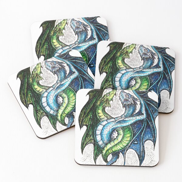 Item preview, Water and Sky dragons unite designed and sold by Doodle Mind Journeys.