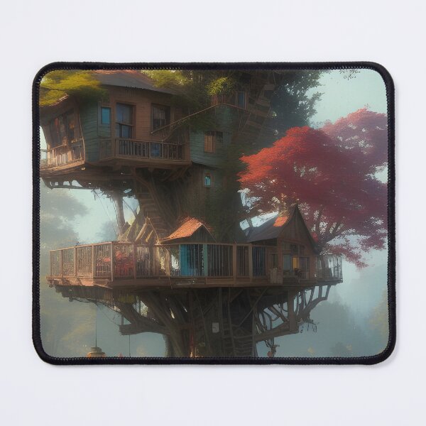 Item preview, Magical Tree House Drawing Fantasy Art Landscape designed and sold by VersoShopping.
