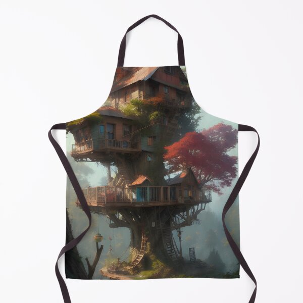 Item preview, Magical Tree House Drawing Fantasy Art Landscape designed and sold by VersoShopping.