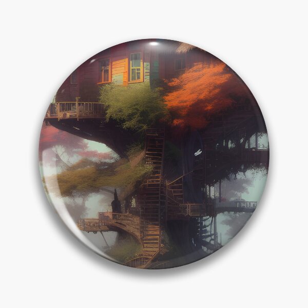 Item preview, Magical Tree House Drawing Fantasy Art Landscape designed and sold by VersoShopping.