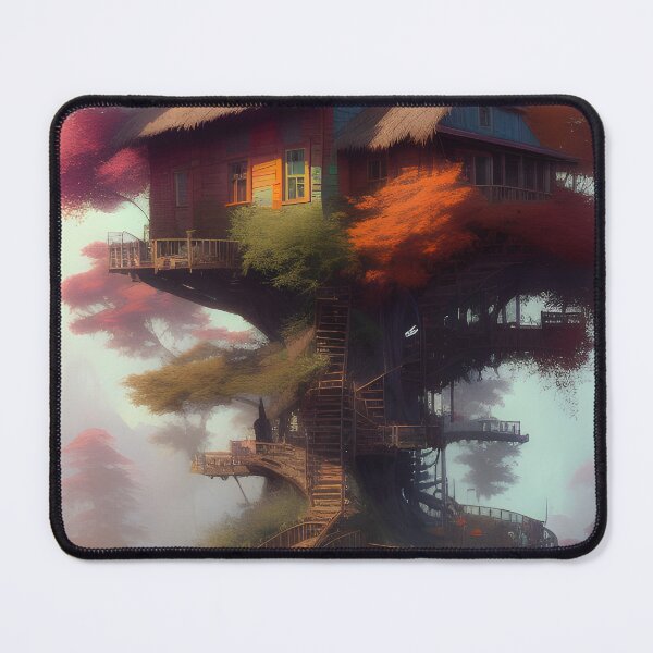 Item preview, Magical Tree House Drawing Fantasy Art Landscape designed and sold by VersoShopping.