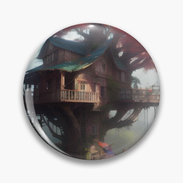Item preview, Magical Tree House Drawing Fantasy Art Landscape designed and sold by VersoShopping.