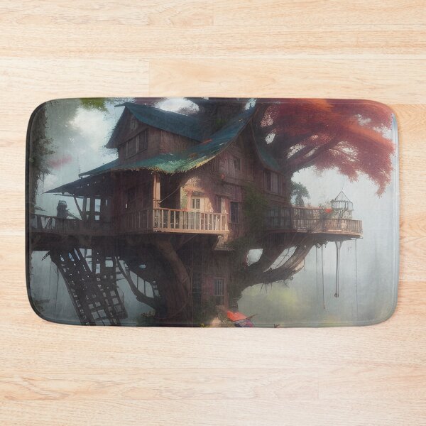 Item preview, Magical Tree House Drawing Fantasy Art Landscape designed and sold by VersoShopping.