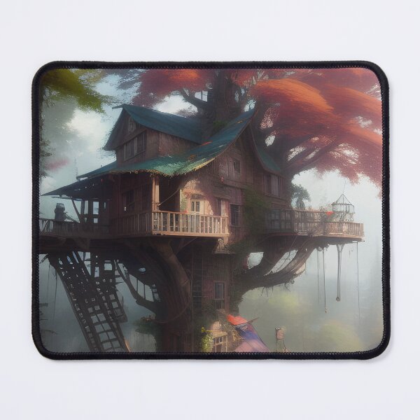 Item preview, Magical Tree House Drawing Fantasy Art Landscape designed and sold by VersoShopping.