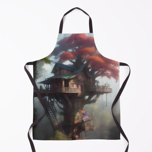 Item preview, Magical Tree House Drawing Fantasy Art Landscape designed and sold by VersoShopping.