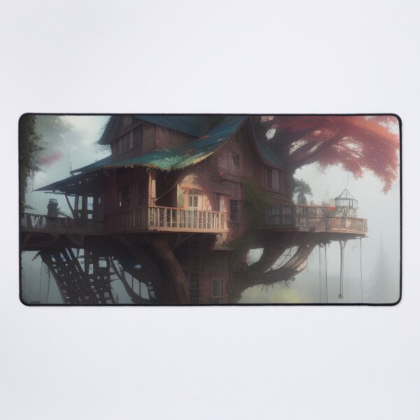 Item preview, Magical Tree House Drawing Fantasy Art Landscape designed and sold by VersoShopping.