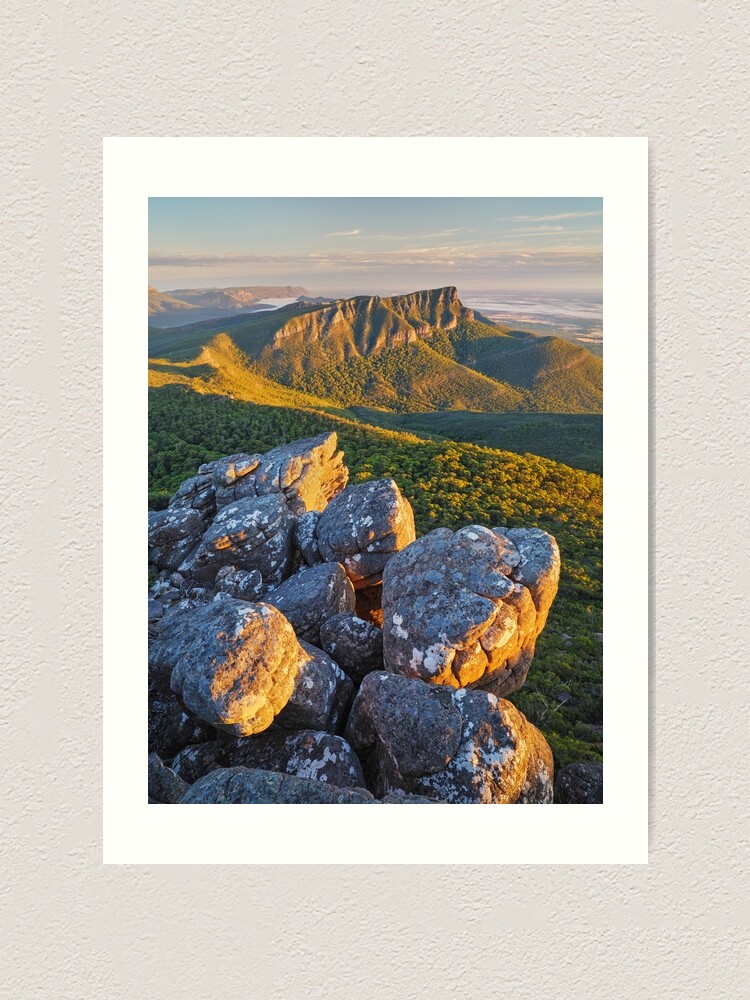 Thumbnail 1 of 3, Art Print, Golden Sunrise at Mt William, Grampians, Victoria, Australia designed and sold by Chockstone.