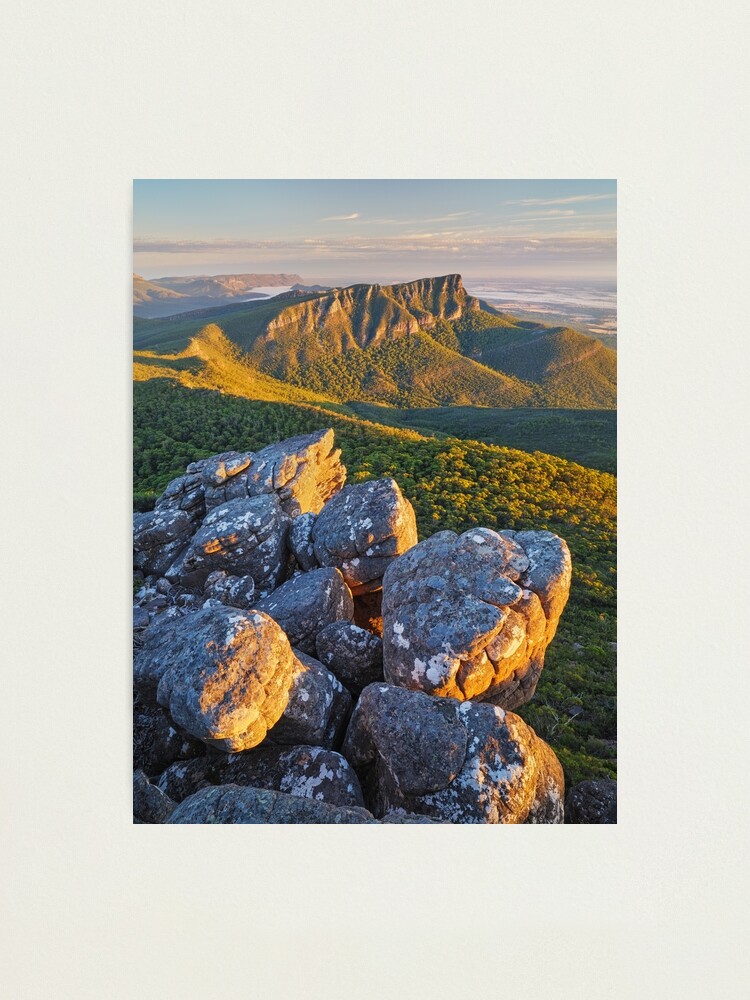 Thumbnail 1 of 3, Photographic Print, Golden Sunrise at Mt William, Grampians, Victoria, Australia designed and sold by Chockstone.