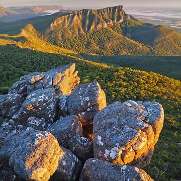 Artwork thumbnail, Golden Sunrise at Mt William, Grampians, Victoria, Australia by Chockstone