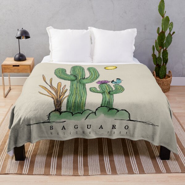 Item preview, Saguaro National Park Cactus, bone color background designed and sold by courbebleue.
