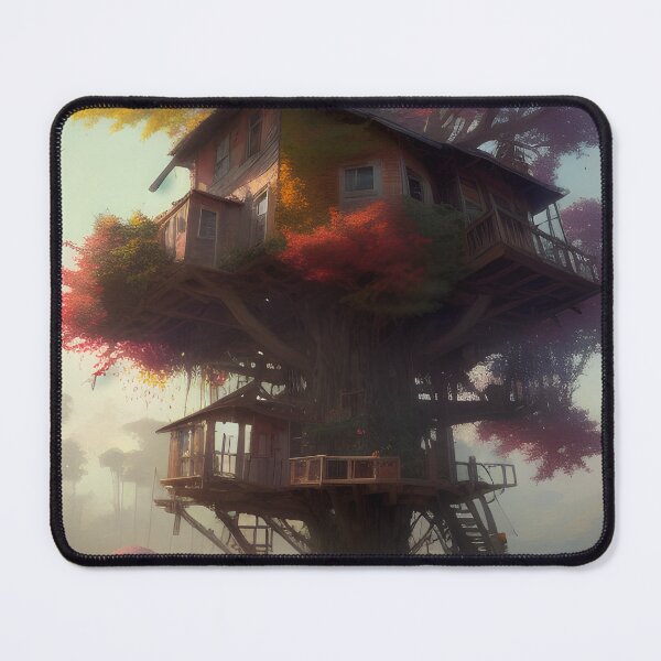 Item preview, Magical Tree House Drawing Fantasy Art Landscape designed and sold by VersoShopping.
