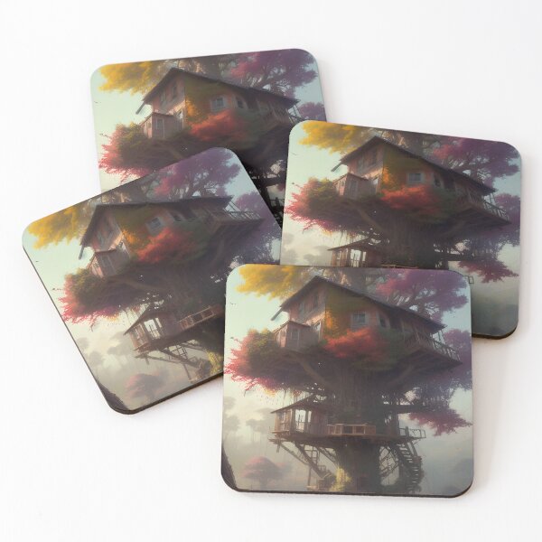 Item preview, Magical Tree House Drawing Fantasy Art Landscape designed and sold by VersoShopping.