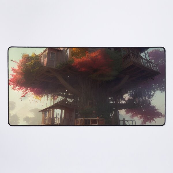 Item preview, Magical Tree House Drawing Fantasy Art Landscape designed and sold by VersoShopping.