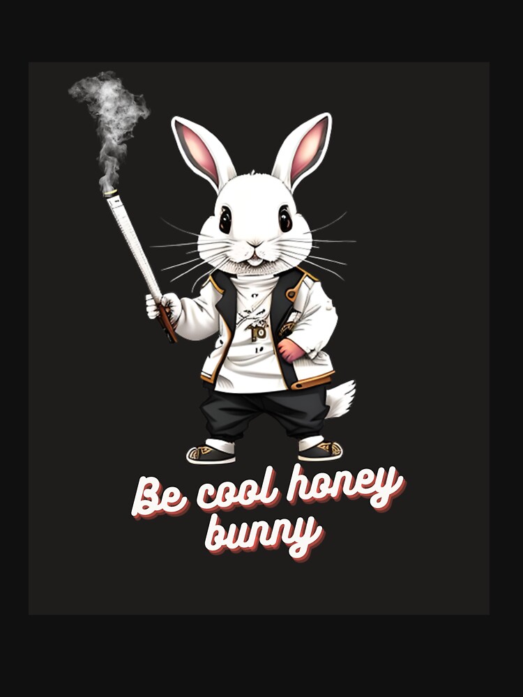 Be cool honey bunny , a rabbit smoking cigarette Essential T