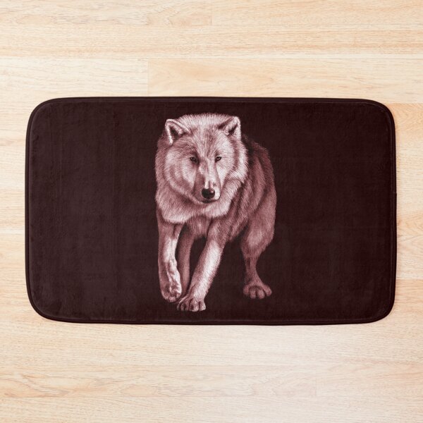 Item preview, White wolf emerging from the darkness - brown-red colorized version designed and sold by SylvieG18.