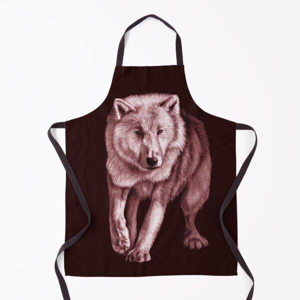 Item preview, White wolf emerging from the darkness - brown-red colorized version designed and sold by SylvieG18.
