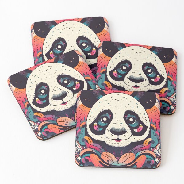 Artikelvorschau, Bunte Panda-Zeichnung entworfen und verkauft von RoseShop2093.