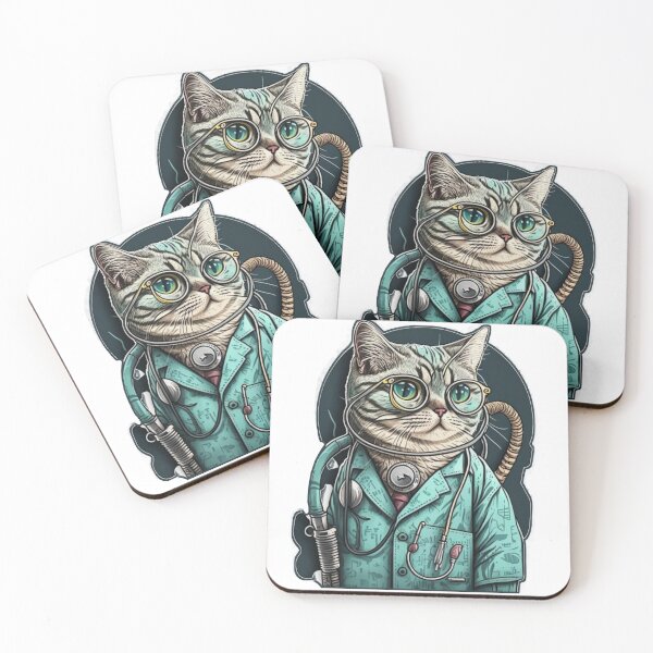 Item preview, Doctor cat art designed and sold by fattim3.