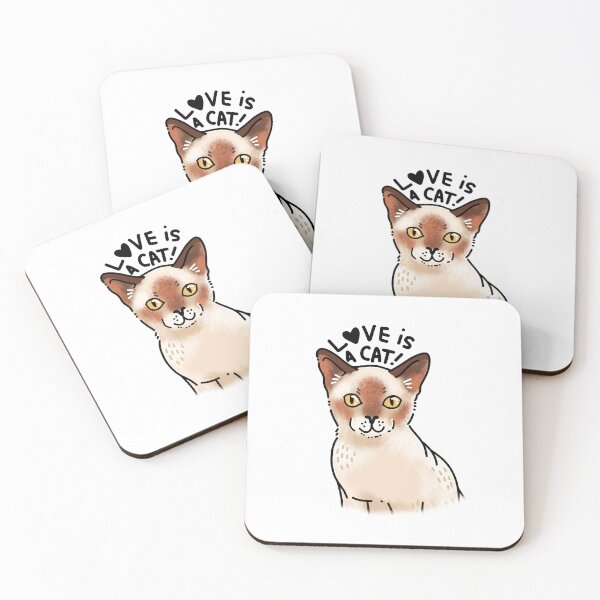 Item preview, LOVE IS A CAT pointed Burmese cat designed and sold by cheekyfoxart.