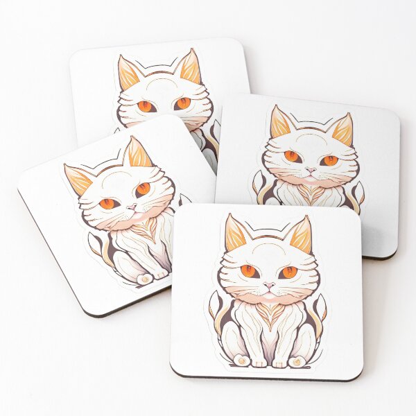 Item preview, Charming White Cat with Bright Orange Eyes - Adorable and Sweet Design designed and sold by YassCreative.