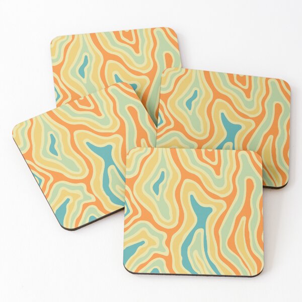 Item preview, Abstract Retro Topographic Print - Cadmium Orange and Laurel Green designed and sold by bsksinghal.