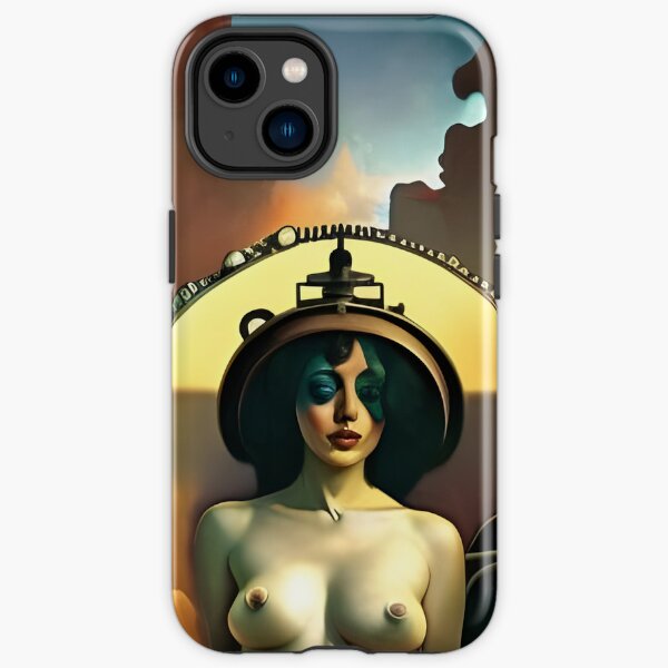 Venus and Mercury surrealism Salvador Dali matte background melting oil on canvas steampunk engine iPhone Tough Case