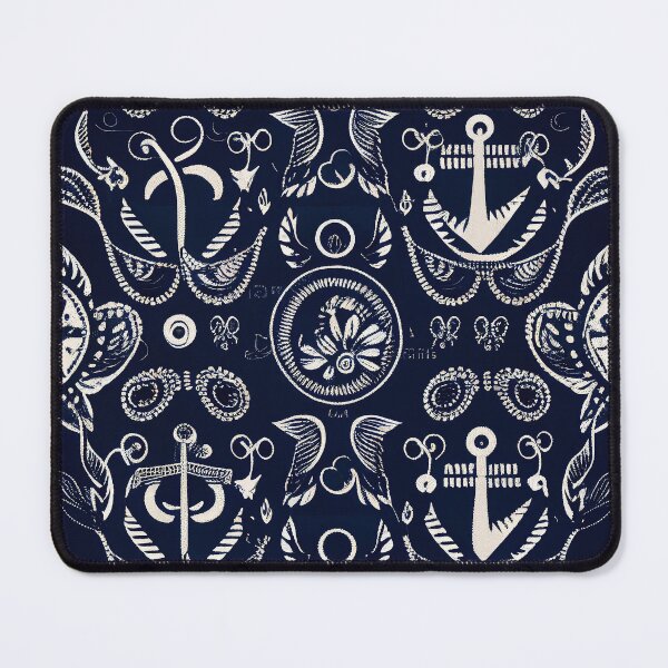 Item preview, Nautical Anchor Pattern in Navy Blue and White designed and sold by Aurora Hues.