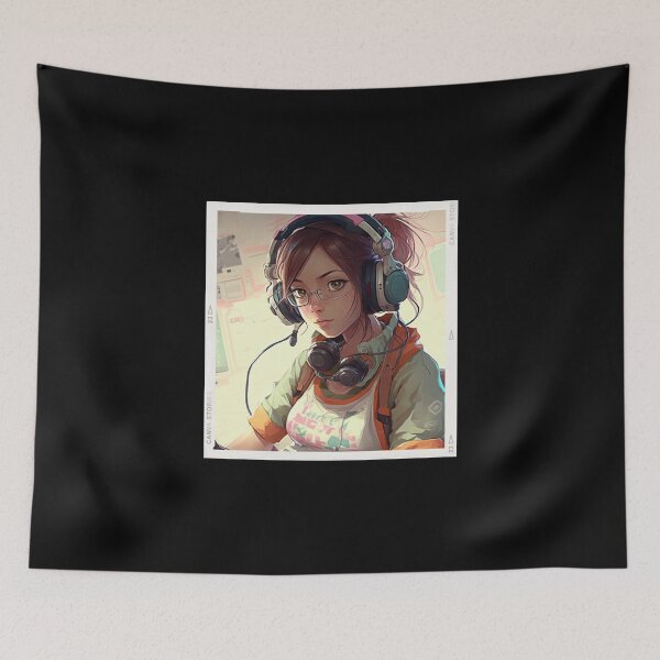 Item preview, girl playing video games designed and sold by BluePlanetStore.