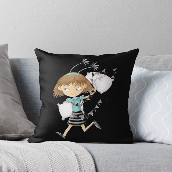 Item preview, Girl throwing a pillow designed and sold by jasmineberry.