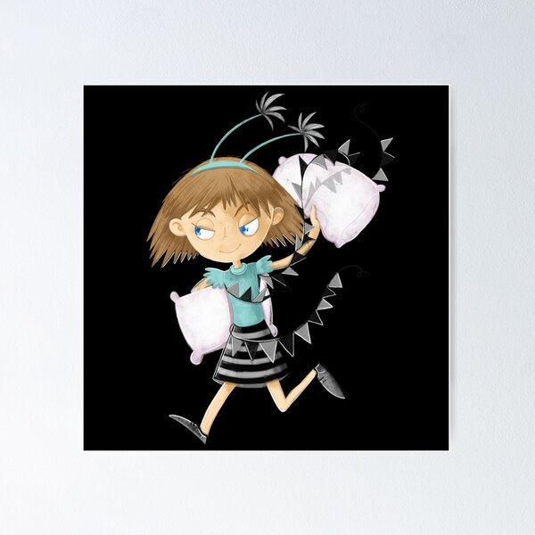 Item preview, Girl throwing a pillow designed and sold by jasmineberry.