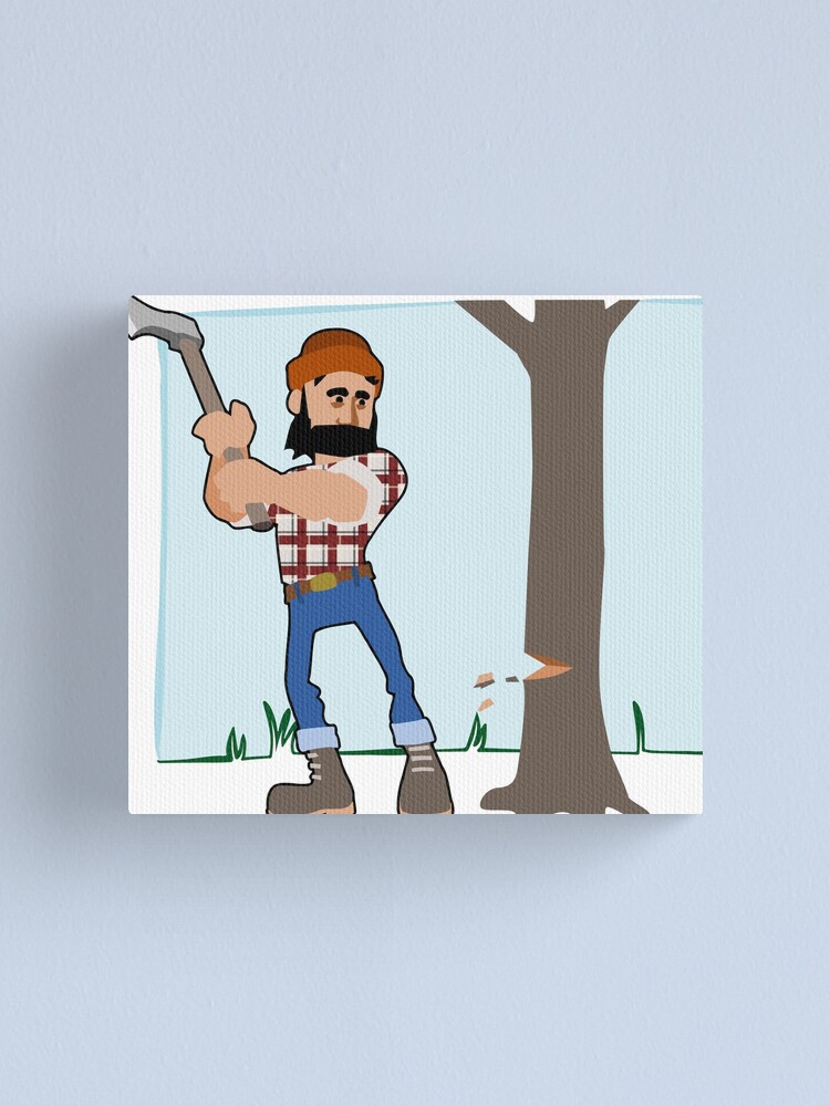 Lumberjack Canvas Print By Claudiocmb Redbubble - how to get off a skateboard in roblox roblox weight