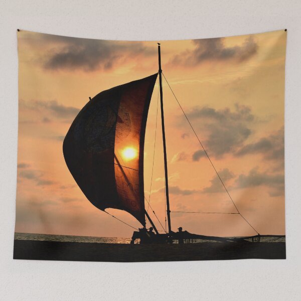 Item preview, Nautical Silhouette under a Blazing Sky designed and sold by franck380.