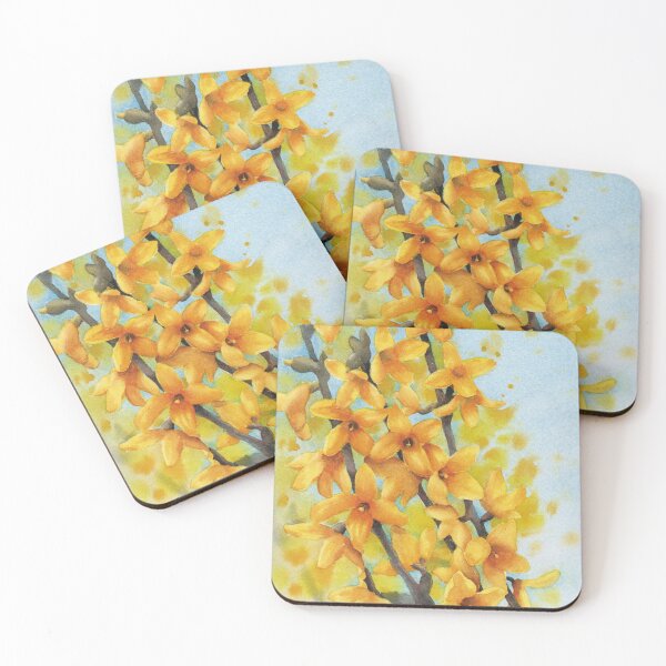 Item preview, Spring  Fosythia Watercolor Painting designed and sold by Heezel.