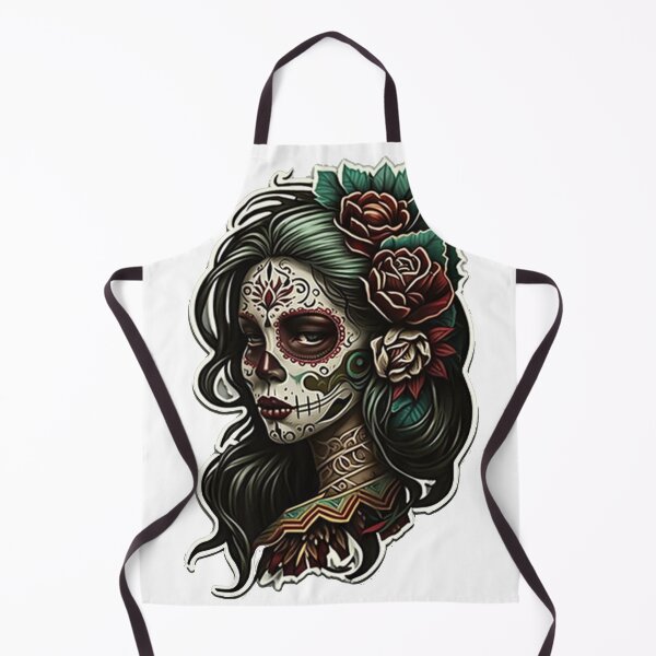 Item preview, Day of the Dead Girl Tattoo Style Art Print | Unique Dia de los Muertos designed and sold by MerikDigital.