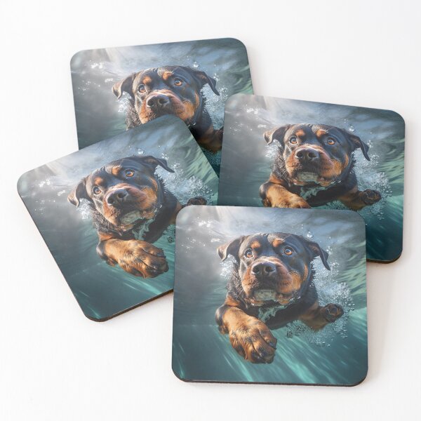 Item preview, Rottweiler nadando bajo el agua #3 de la serie designed and sold by ebrawne.