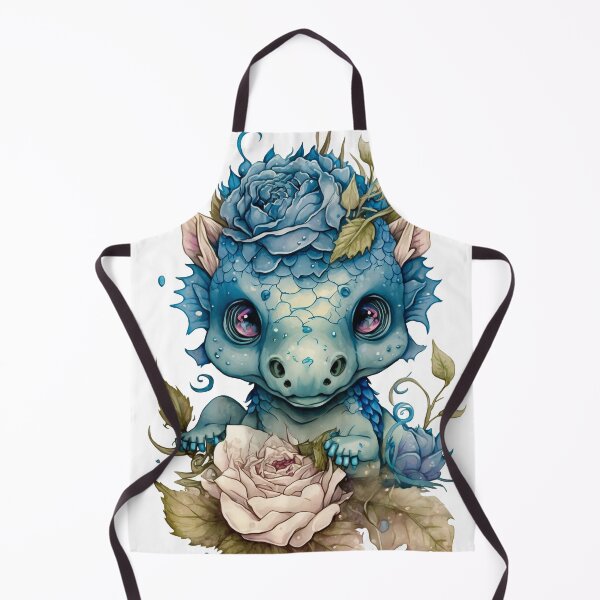 Item preview, Watercolor Pretty Pastel Rose Blue Dragon - Fantasy Art designed and sold by Teez-Stix.