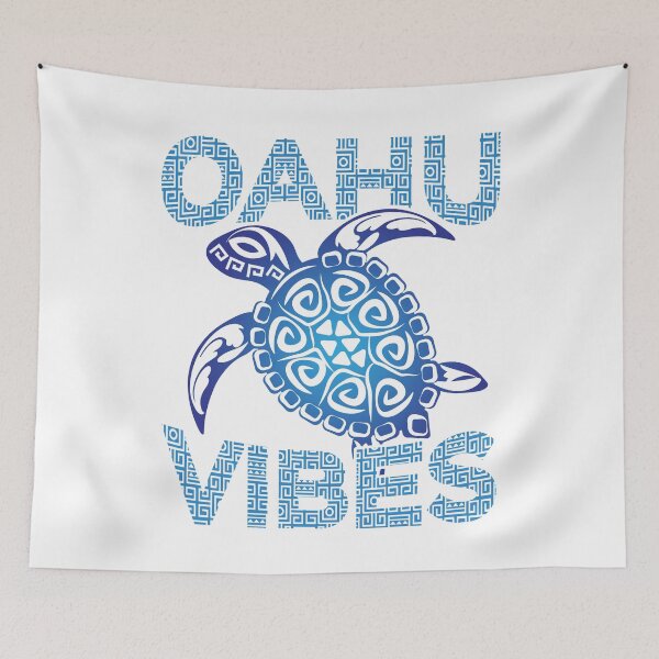 Artikelvorschau, Polynesische blaue Stammes-Meeresschildkröte Oahu Vibes Hawaii Urlaub entworfen und verkauft von MintedFresh.