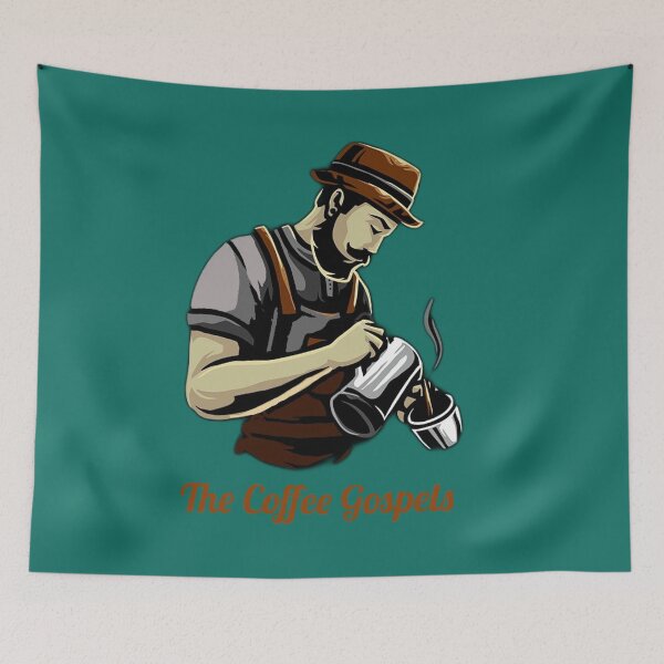 Item preview, Coffee Gospels- Barista pouring coffee designed and sold by Vintage Hustle.