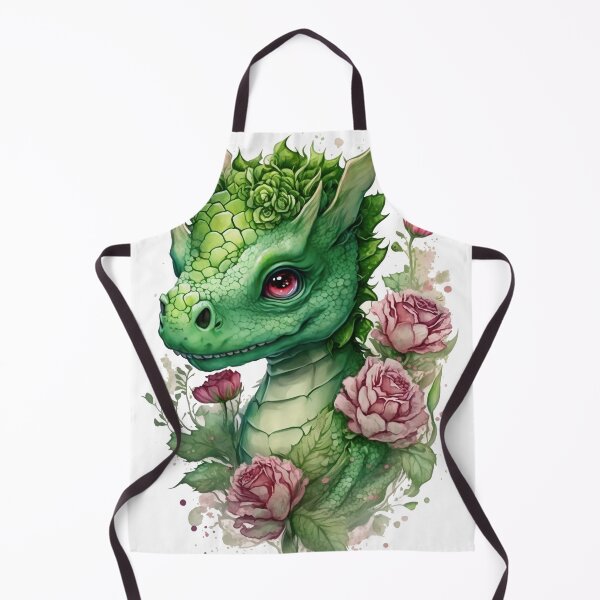 Item preview, Watercolor Pretty Pastel Rose Green Dragon - Fantasy Art designed and sold by Teez-Stix.